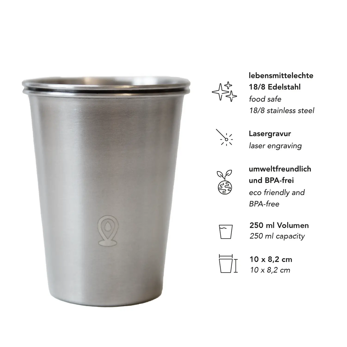 Trinkbecher aus Edelstahl – laserbottles